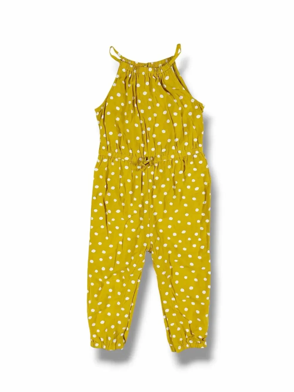Old Navy Mustard Yellow Polka Dot Halter Jumpsuit Size 2